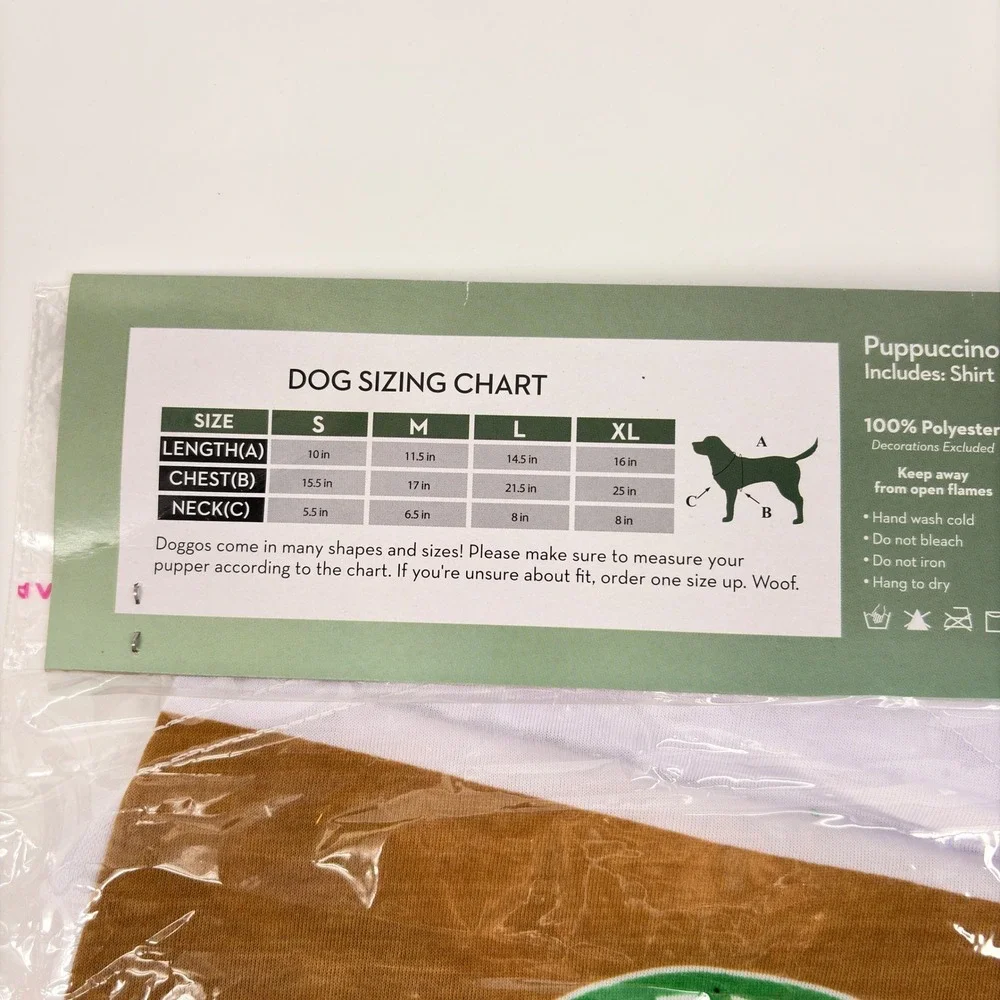 PUPPUCCINO Dog Shirt Costume Espresso Express Pet Outfit‎ - Medium